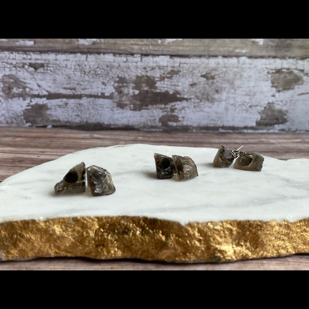 Smoky Quartz Earrings - Picture 3 of 3